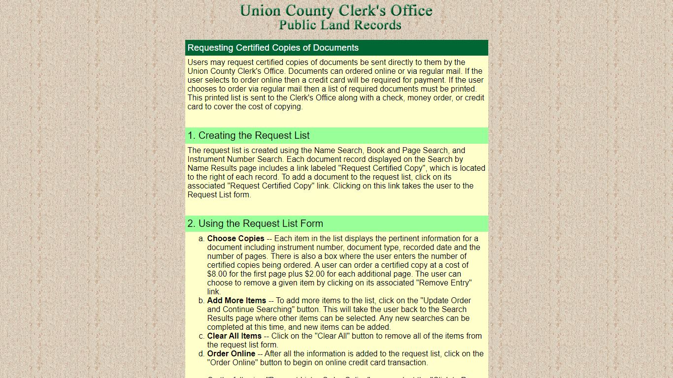 Union County Clerk's Office Public Land Records